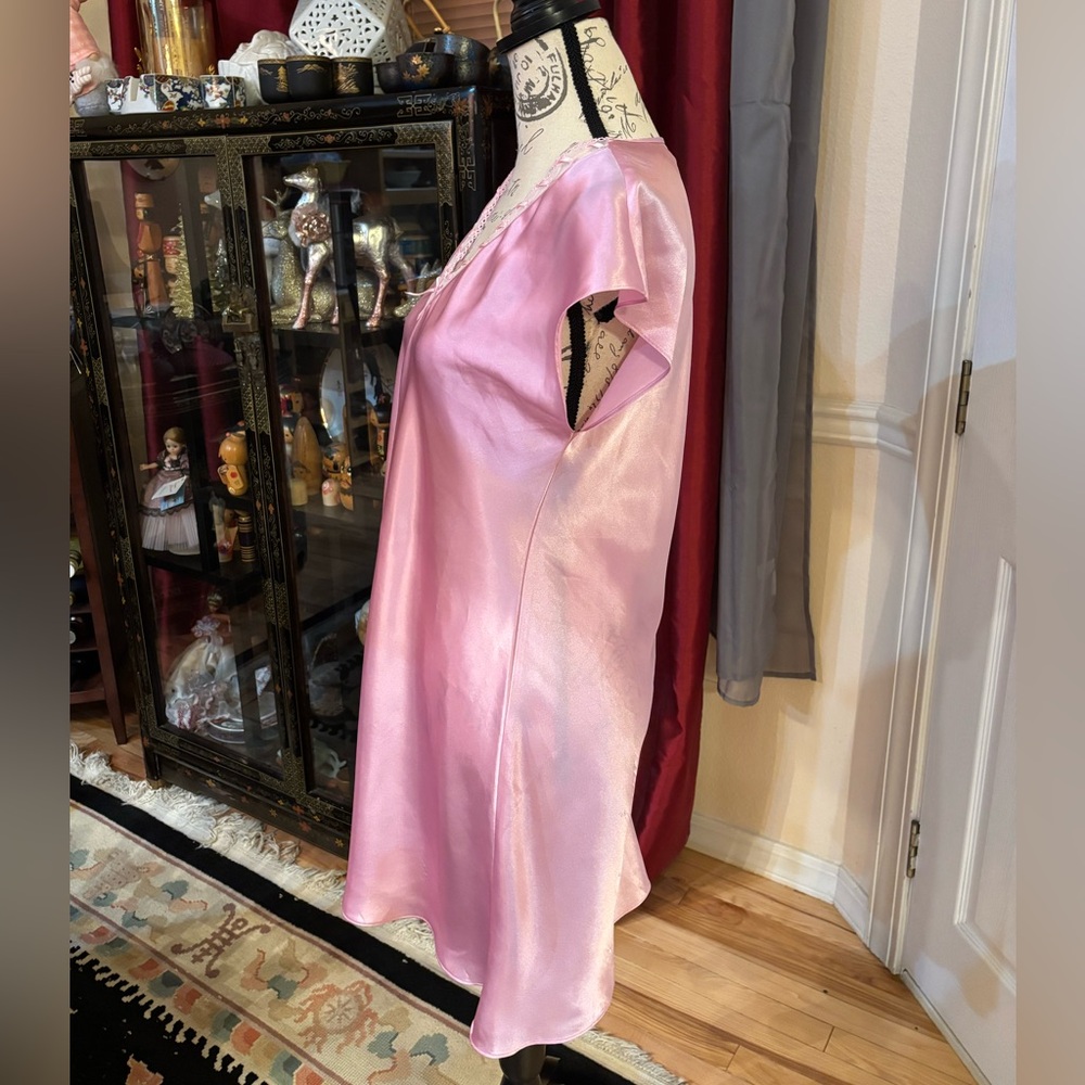 Y2K Morgan Taylor Intimates Pink Lace & Ribbon Trim Night Dress - Picture 5 of 8